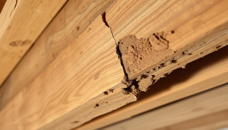 Termite damage to wooden structure in Boise home affected by seasonal weather